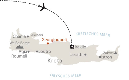 Reisekarte Kreta beim Genusswandern völlig neu erleben