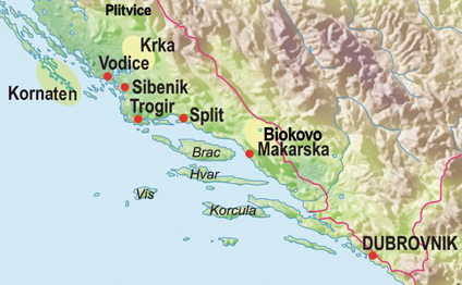 Reisekarte Kroatien - erleben Sie Dalmatien im Herbst